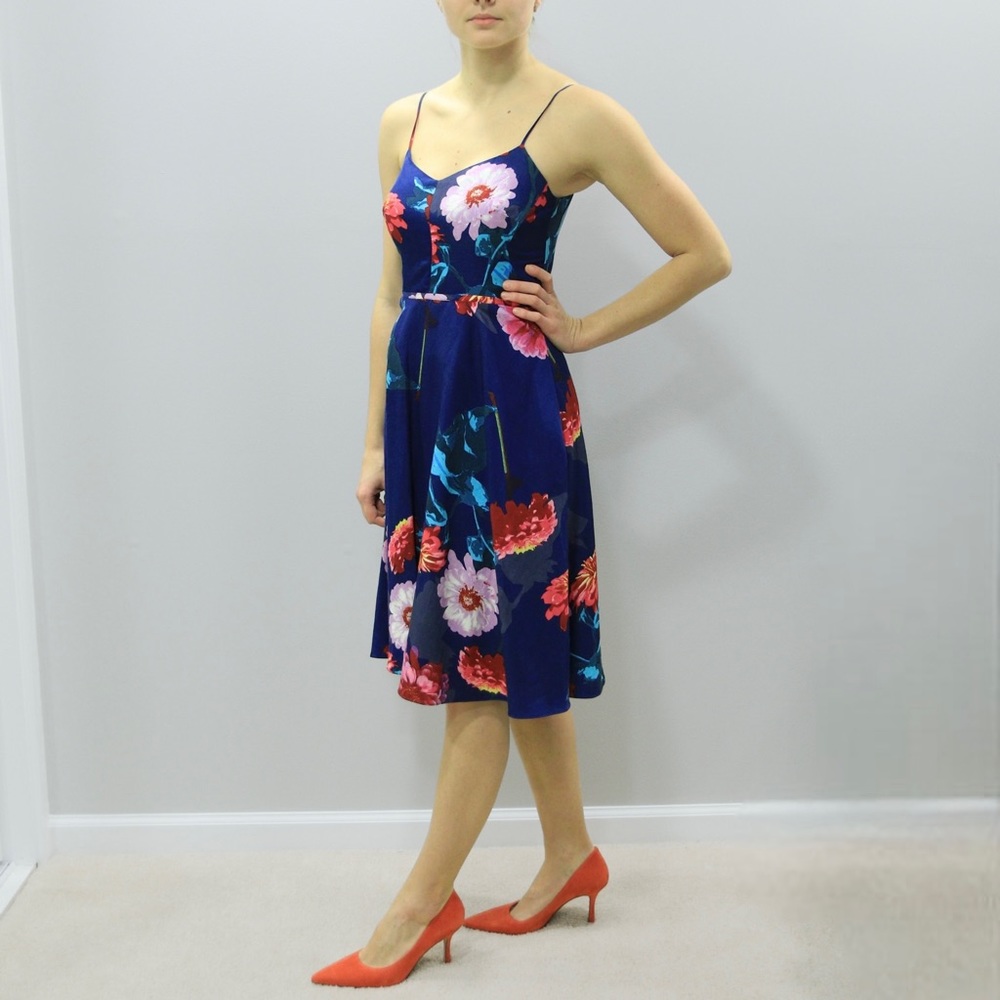 Navy Floral Dress Size 4 Banana Republic
